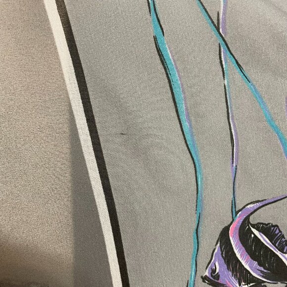 Shipwreck Scarf Lightweight Sea Ocean Underwater Scene Fish Gray‎ Pink Large - Picture 9 of 12